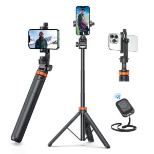 " Phone Tripod, Tripod for iPhone & Selfie Stick with Remote, Extendable Cell Phone Stand & Ultimate Phone Holder, Solidest Phone Stand Compatible with iPhone/Android
