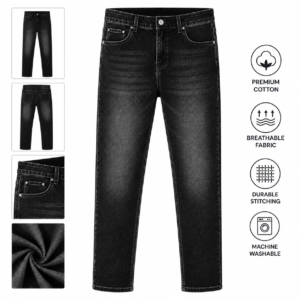 Men’s Black & White Slim Fit Stretchable Denim Jeans | Stylish Casual Wear Jeans for Men | Trendy Slim Fit Denim Pants for Casual & Party Wear
