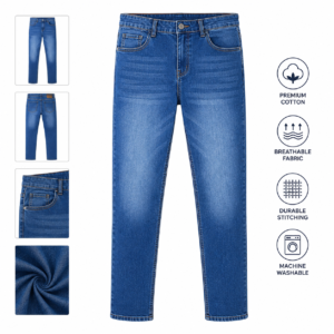 Stylish Jeans for Men | Slim Fit Stretch Denim Pants for Casual & Party Wear | Blue, Black, & Grey Jeans Combo